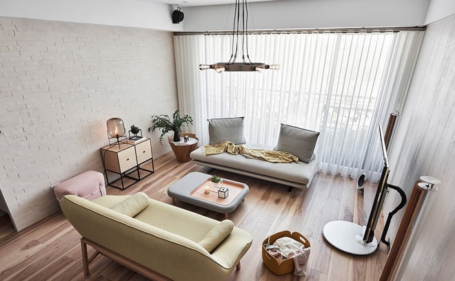 trang trí chung cư màu pastel